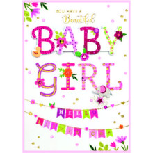 Baby Girl Isabel's Garden Card SE32281