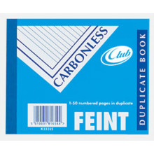 Club Carbonless Duplicate Book Feint 4x5