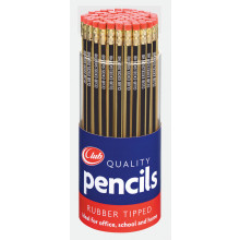Club Rubber Tip Quality HB Pencils Tub
