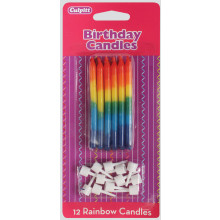 Rainbow Candles & Holders 12's