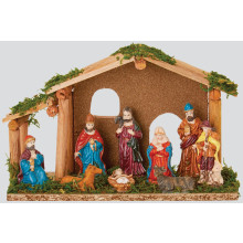 XF4101 10 Piece Wooden Nativity Set 25cm