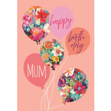 Mum Modern Balloons & Flowers C50 Card JG0068