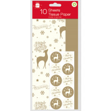 XF1104 Xmas Stag Tissue Paper 10 sheets