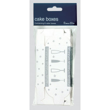 White & Silver Cake Boxes 8s