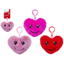 12cm Plush Clip On Love Heart 3 Asst