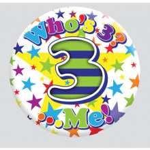 Age 3 Mix 55mm Small Badge
