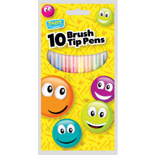 Smiles 10 Brush Tip Pens Assorted