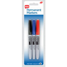 Permanent Markers Blue/Black/Red Fine