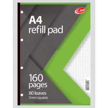 Club A4 Refill Pad 160 Pages 5mm Square