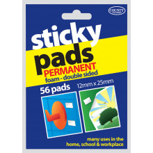 Permanent Sticky Pads 12x25mm Pack 56