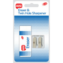 Eraser & Twin Hole Metal Sharpener