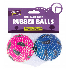 Fetch 'em Assorted Rubber Ballz 2 Pack