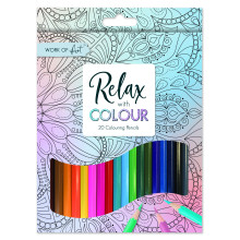 Work of Art Relax With Colour Full Length Coloured Pencils 20's