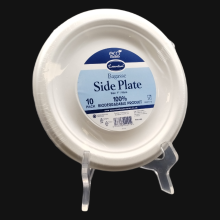 Side Plates White 7" Bagasse 10's