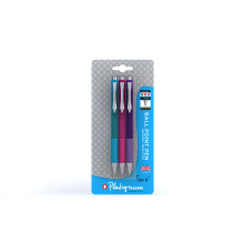 Platignum Tixx V Ballpoint Pen Retractable Multi-Coloured 3's