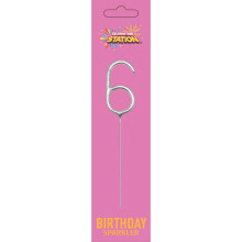 Number Sparkler Silver No.6