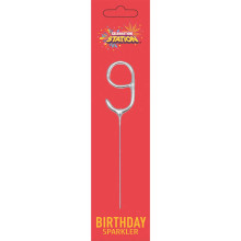 Number Sparkler Silver No.9