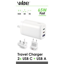 Vibe 65w Worldwide Mains Travel Charger Plug