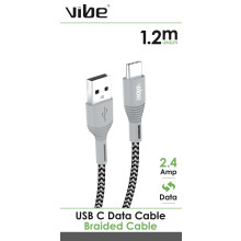 Vibe Braided USB C Data Cable 1.2M