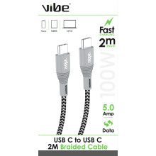 Vibe Braided Cable USB C to USB C 2M