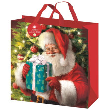 XG2706 Gift Bag Woven Santa Square Trad