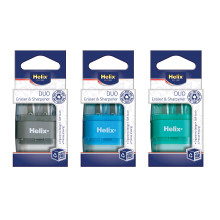 Helix DUO Eraser & 2 Hole Sharpener - Asst