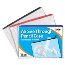 A5 Clear Pencil Case Assorted