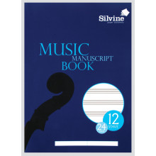 Silvine A4 Music Book 12 Stave 24 Pages