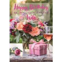 Wife Birthday Modern Floral Gifts C50 Card JG0066