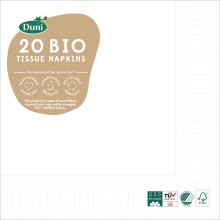 XF5711 Duni Napkins 33cm 3 Ply White 20's