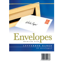 Letterbox White Envelopes Medium 50's