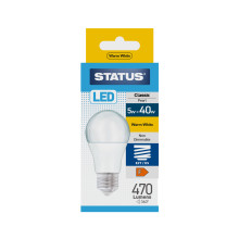 Status Light Bulb LED 5w=40w GLS E27 Screw In Warm White