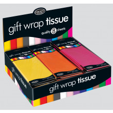 Gift Wrap Tissue 8shts 50x66cm Asst CDU