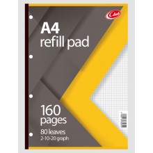 Club A4 Refill Pad 160 Pages Graph 2/10/20mm