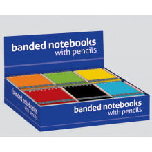 Banded A7 Notebook & Pencil Asst