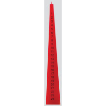 XF5501 Pyramid Christmas Advent Candle Ivory/Red 33cm