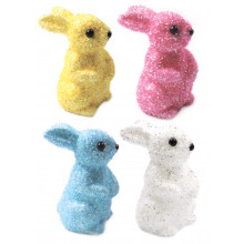 Easter Tinsel Rabbit Decoration 4 Asst
