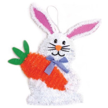 Easter Tinsel Bunny & Carrot Dec 40cm