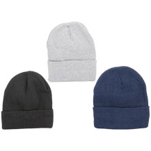Thermal Fleece Lined Hat 3 Asst