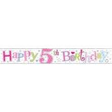 2.5m Party Banner Age 5 Girl