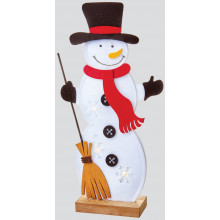 31cm Lit Felt Snowman