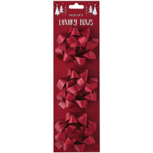 XF2803 Bows Red Glitter - 7.5cm 3 Pack