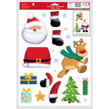 XF4201 Santa/Snowman Window Stickers