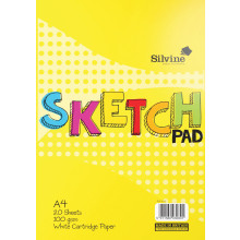 Silvine A4 Sketch Pad 20 Pages 100gsm