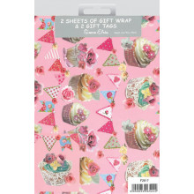 Flat Gift Wrap & Tags Cupcakes F2617
