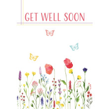 Get Well Flowers & Butterflies C50 Card JG0096