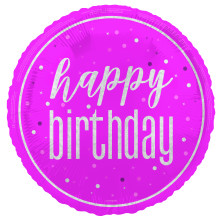 Happy Birthday Pink Foil Balloon