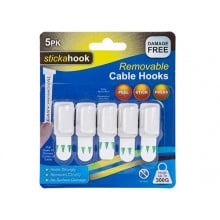 Removable Cable Hooks 300gm Capacity 5pk