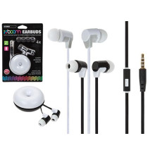 Boom Ear Buds With Storage Doughnut Audio Music Headphone + Spare Covers