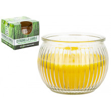 Ribbed Glass Jar Citronella Candle